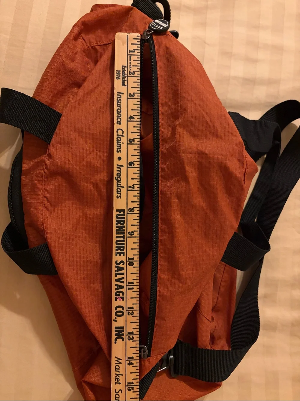Harley Davidson Duffle Bag Orange Packable Nylon Shoulder Strap Light Weight 19”